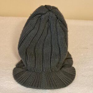 Unisex Ribbed-Style Beanie Hat with Visor, Gray